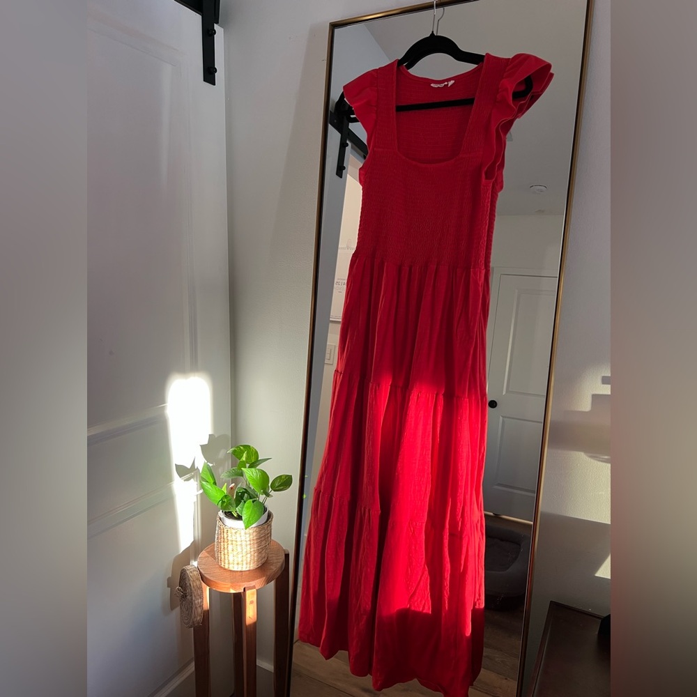 Lucky Brand Bright Red Maxi Dress